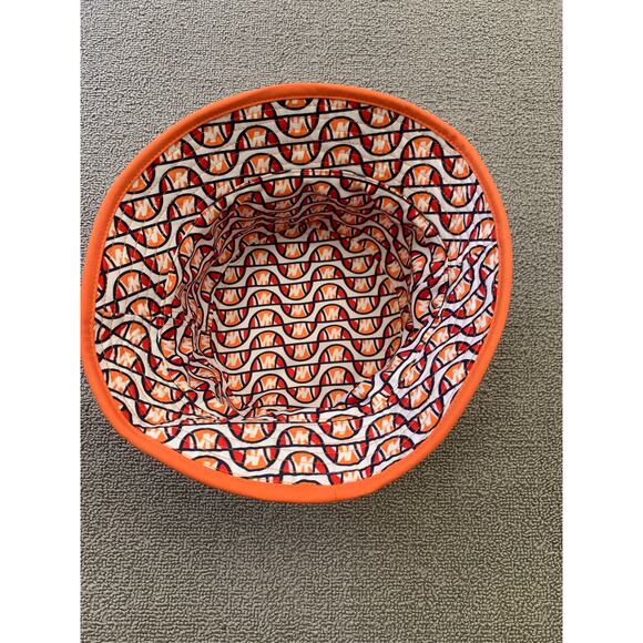 MICHAEL KORS Women‎ One Size Orange Navy Logo Bucket Hat - Picture 5 of 10